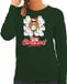 Bellatio Decorations Shoppartners Bv Foute Kerst sweater / kersttrui met hamsterende kat Merry Christmas groen voor dames M