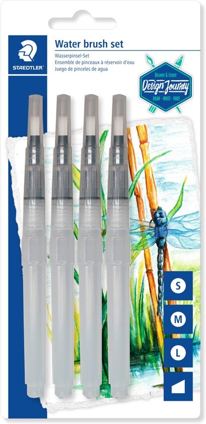 Staedtler water fillable brush - blister 4 st divers