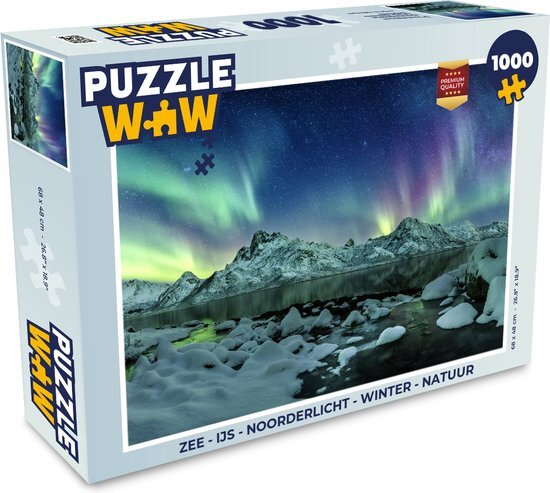 MuchoWow Puzzel Zee - IJs - Noorderlicht - Winter - Natuur - Legpuzzel - Puzzel 1000 stukjes volwassenen - Sinterklaas cadeautjes - Sinterklaas voor grote kinderen