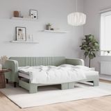 vidaXL - Canapé-lit - avec - lit gigogne - 90x200 - cm - velours - gris clair