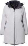 Ulla Popken - Dames - HYPRAR omkeerbare doorgestikte jas reflector tweewegrits - Medium grijs - Maat 58+
