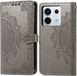 iMoshion Mandala Bookcase - Grey Case for Xiaomi Redmi Note 13 Pro (5G) / Poco X6 with Card Holder