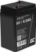 Green Cell 6V 4Ah (F1 4.6mm) 4000mAh VRLA AGM accu