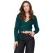 Gilet femme avec ceinture croisée 24 couleurs