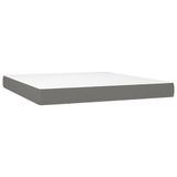 vidaXL Boxspringbed met matras, donkergrijs, 200x200 cm, gestoffeerd