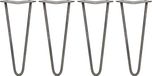 MonsterShop Skiski pieds de table hairpin - acier - 4x30,5 cm - 2 tiges 10 mm