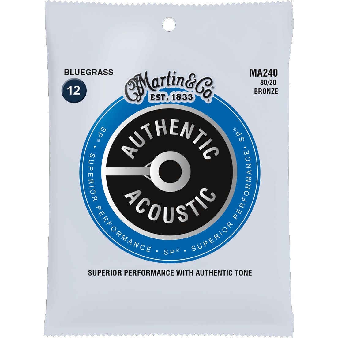 Martin Strings MA240 Authentic SP 80/20 Bronze Bluegrass - 0729789557801