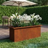 vidaXL Plantenbak met led Roestkleurig 30 x 80 x 30 cm weervast staal