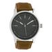OOZOO Timepieces - Montre argentée avec bracelet en cuir marron - C10305