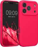 kwmobile telefoonhoesje geschikt voor Apple iPhone 17 Pro - TPU backcover met siliconen coating - Smartphone case in neon roze