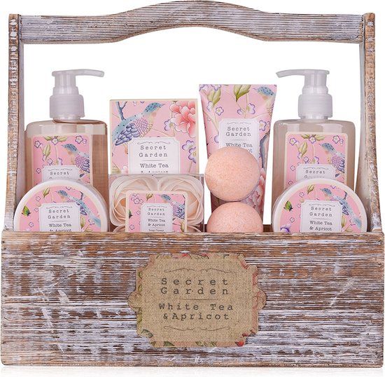 ACCENTRA Secret Garden Bad Cadeaupakket - 13-delig - Witte Thee & Abrikoos - Geschenkset voor Vrouwen