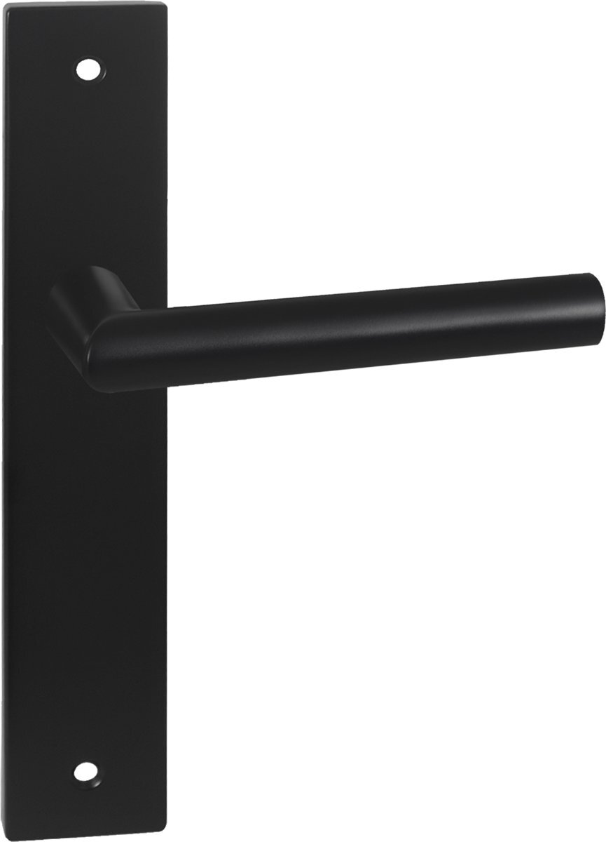 Impresso binnendeurbeslag London - Vierkant deurschild met schroef- Aluminium - Zwart