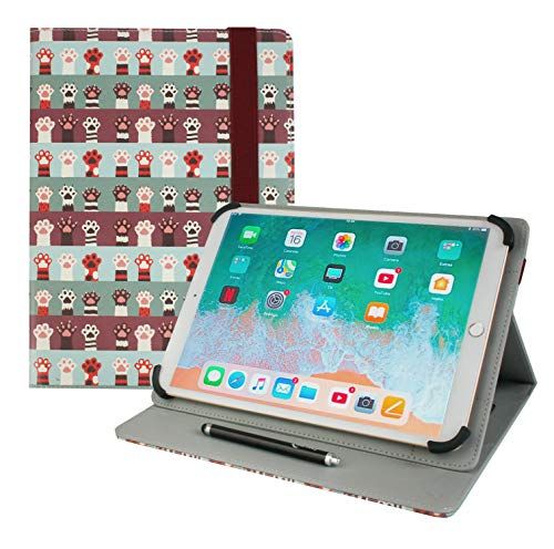 Emartbuy Universele 9.1 Inch - 10.1 Inch Multi Hoek Folioblad Portemonneehoesje Cover Met Card Slots Interieur Elastische Band en Stylus Pen Geschikt voor Geselecteerde Apparaten hieronder vermeld