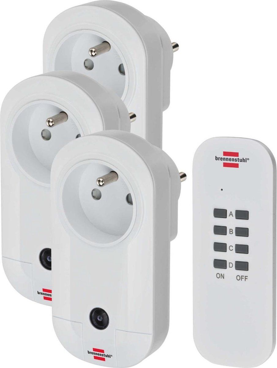 Brennenstuhl Set van 3 afstandsbedieningscontactdozen 1000W RC CE1 3001 1507041