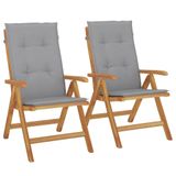 VidaXL Tuinstoel Terras Gecapitonneerde zitting Polyester Grijs