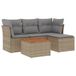 vidaXL 5-delige Loungeset met kussens, polyrattan, gemengd beige