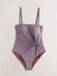Next - Dames - Gedraaid buikbedekkend bandeau-badpak - Bruin