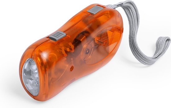 Happyshopper Zaklamp - Knijpkat - Dynamo - Oplaadbaar - Led zaklamp - Handmatig - oranje