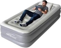 Aerorest Supreme Plush XL luchtbed | Extra lang 210 cm | 1-persoons luxe luchtmatras | Met ingebouwde elektrische pomp | Ideaal voor gasten of als tijdelijk bed