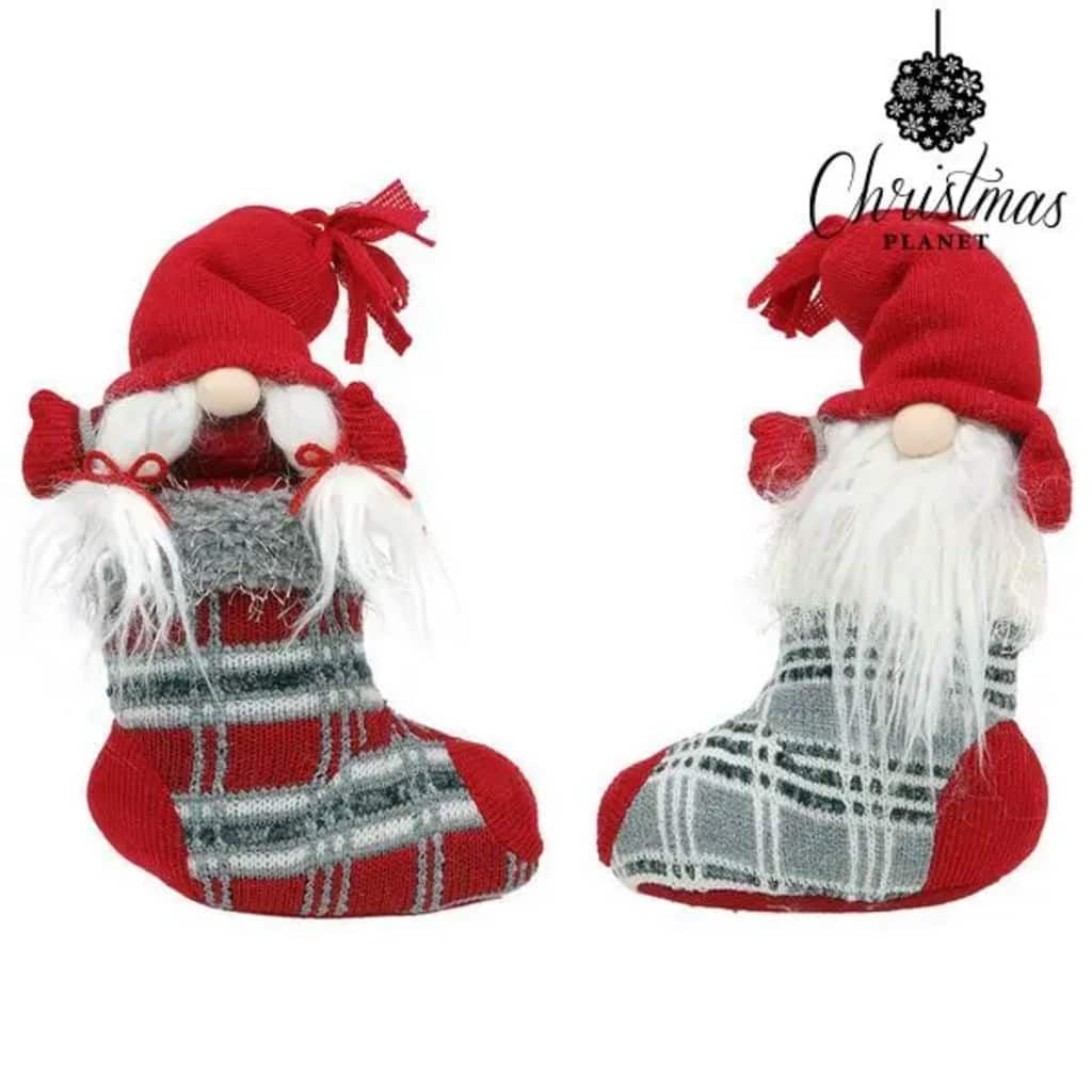 Christmas Planet Kerstsok - 27x18x9 cm - Wit/Rood