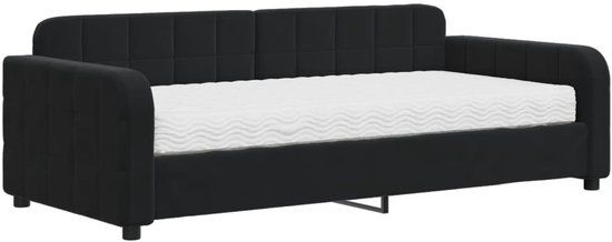 vidaXL Slaapbank met matras 90x190 cm fluweel zwart