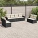 Maison Exclusive - Ensemble de jardin, 8 pièces, avec coussins, noir, en polyrotin