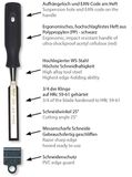 STUBAI Steekbeitel met zwarte plastic handgreep en extra lang lemmet, Ø 8 mm