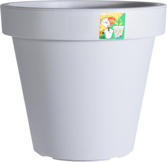 KOOPMAN Bloempot ek rond 35 cm - Licht grijs