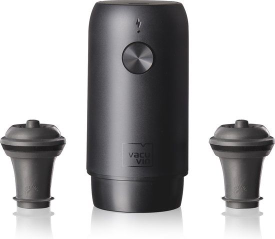 Vacu Vin Elektrische Wine Saver – Vacuümpomp voor Wijn – Inclusief 2 Wijnstoppers – Oplaadbaar via USB-C