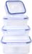 Cheffinger, Set de 4 boîtes de rangement compactes empilables, Transparent