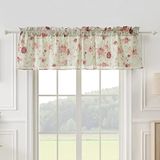 Greenland Home Antieke roos 100% katoen extra brede raamvolant, 19 L x 84 W inch - blauw