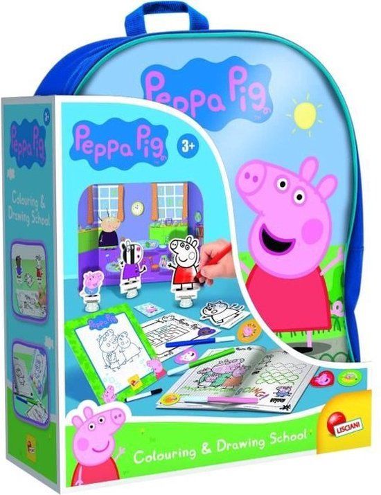 Lisciani Peppa Pig Zainetto Colouring and Drawing School Backpack Blue Canvas 3L Unisex Children