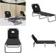 vidaXL Lit de jardin pliable tissu Oxford et acier thermolaqué noir