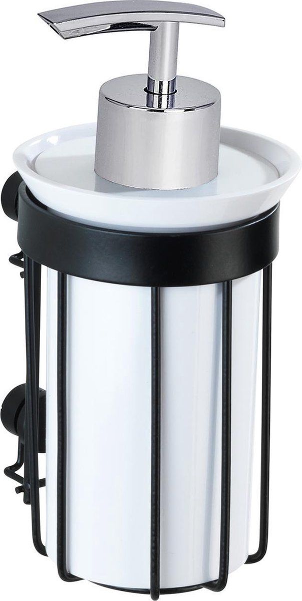 WENKO Classic Plus - Draadhouder + Zeepdispenser - Zwart/Wit
