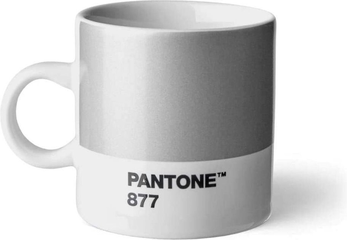 Pantone Espressokop 120 Ml Keramiek Zilver/wit