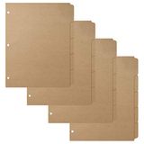 3 ringbandverdelers met 5-tabs voor lettergrootte, 1/5 snit, 3-gaats geponst, blanco kraftpapier indexverdelers 8,5 "x 11" voor extra duurzaam voor school, universiteit, kinderen en volwassenen