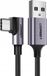 Ugreen USB-A naar USB-C Kabel 3m Grijs - Hoekstekker, Gevlochten