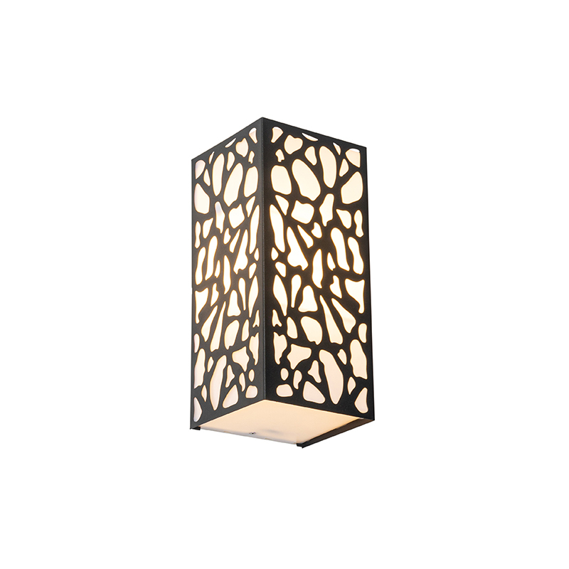 QAZQA Moderne buiten wandlamp zwart IP44 - Nicole