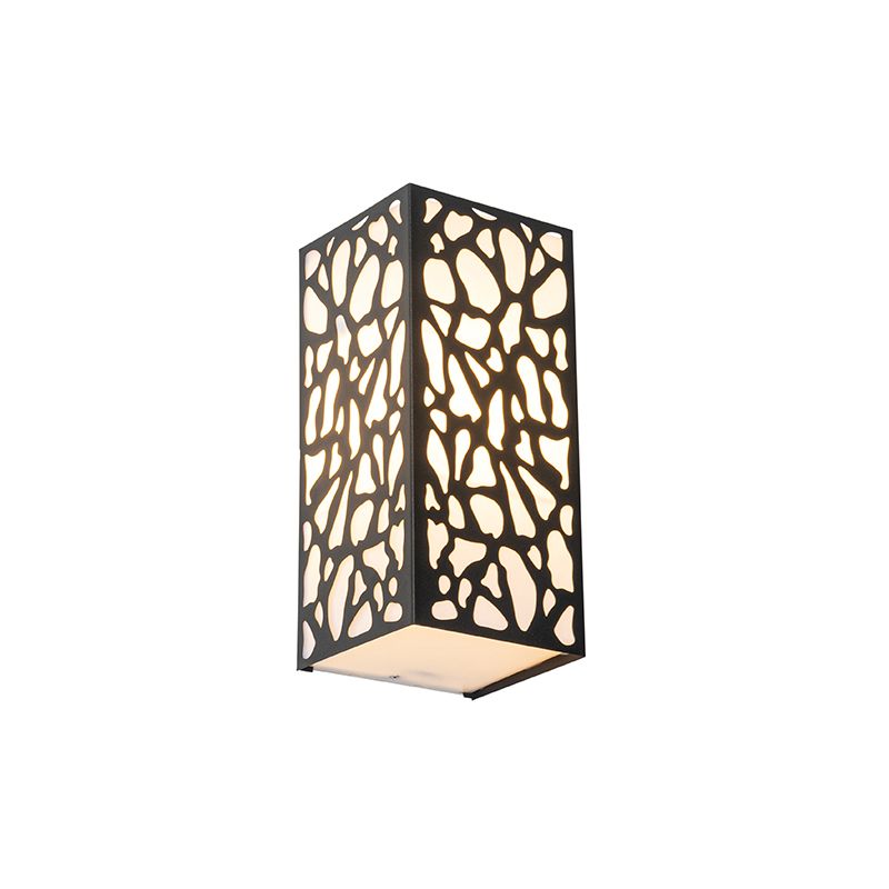 QAZQA Nicole - Buiten Wandlamp - Zwart - E27