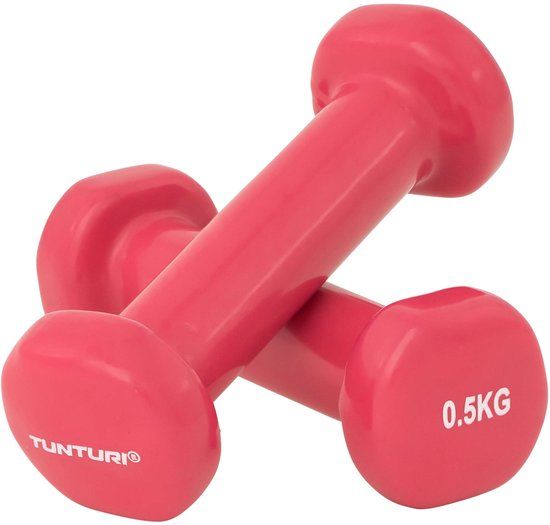 Tunturi Dumbbells - 2 x 0.5 kg - Vinyl - Pink