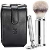 MÜHLE - Scheerset - Safety Razor - Lederen case - Zwart