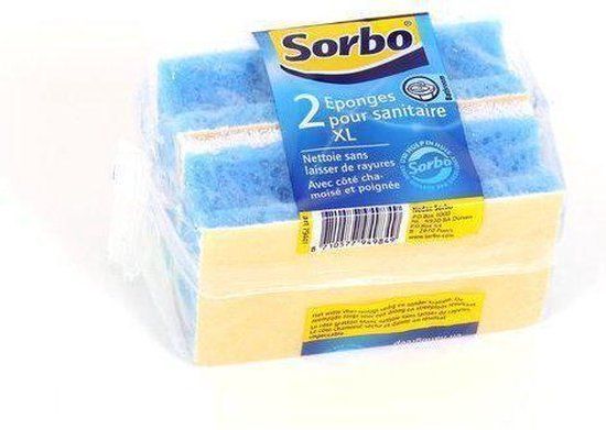 Sorbo Sanitairspons blauw XL 2 st - 11,5x6,5x4cm