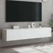 Maison Exclusive - Meuble TV mural avec éclairage LED, 2 pièces, blanc, 80x35x31 cm