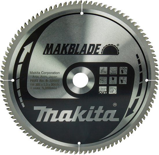 Makita Afkortzaagblad voor Hout | Makblade | Ø 305mm Asgat 30mm 100T - B-32889