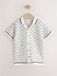 Next Jongens Gebreid Poloshirt met Textuur en Reverskraag - Wit