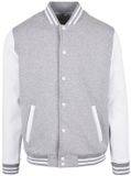 Build Your Brand Veste universitaire basique BYBB004 - GRIS CHÊNE/BLANC - 4XL