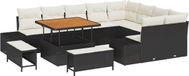 vidaXL Tuinbank Set 12 st Zwart poly rattan