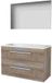 Basic-Line Basic 46 Badkamermeubelset - 100 x 46 cm - Met Grepen - 2 Lades - Acryl Wastafel - Zonder Kraangat - Spiegel - Scotch Oak