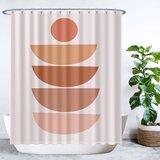 Ulticool Douchegordijn - Halve Maan Evenwicht Abstract Aesthetic - 180 x 200 cm - met 12 ringen