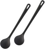 Westmark 2 roer-/kooklepels, hittebestendig tot 270°C, lengte: 30,2 cm, Gentle Plus, zwart